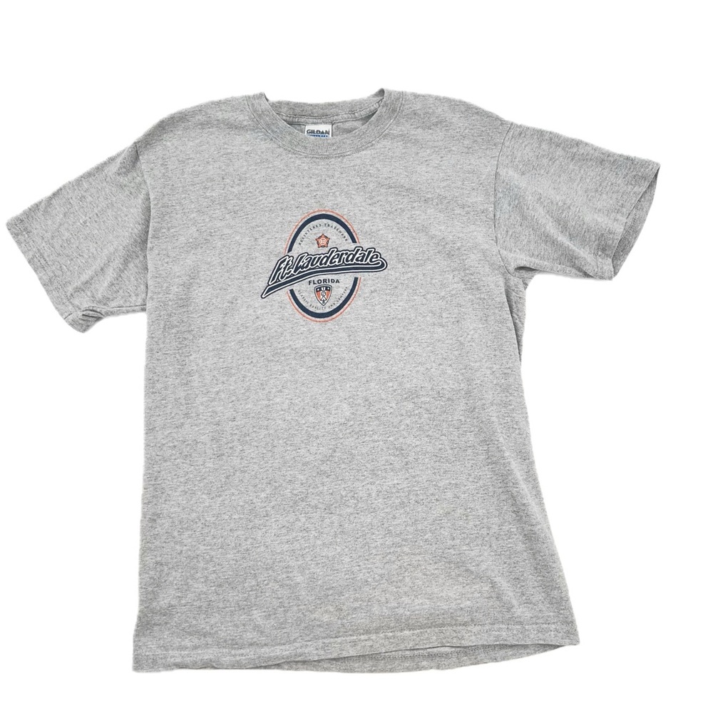 Vintage Ft Lauderdale Florida Heather Gray T-Shirt Unisex Size Medium, early Y2K